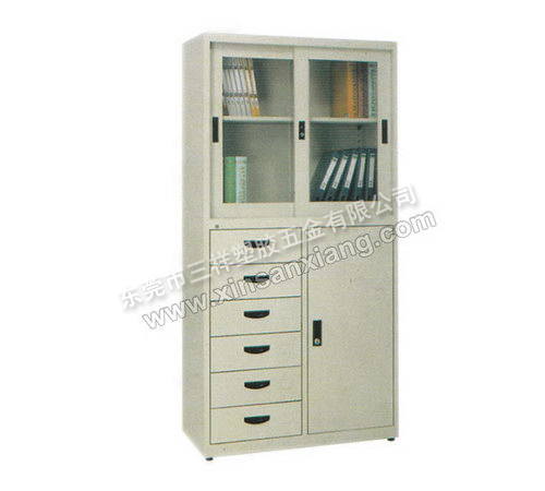 半玻六抽柜<br> 型号：TG-024<br>规格(mm)：1800H×900W×400D